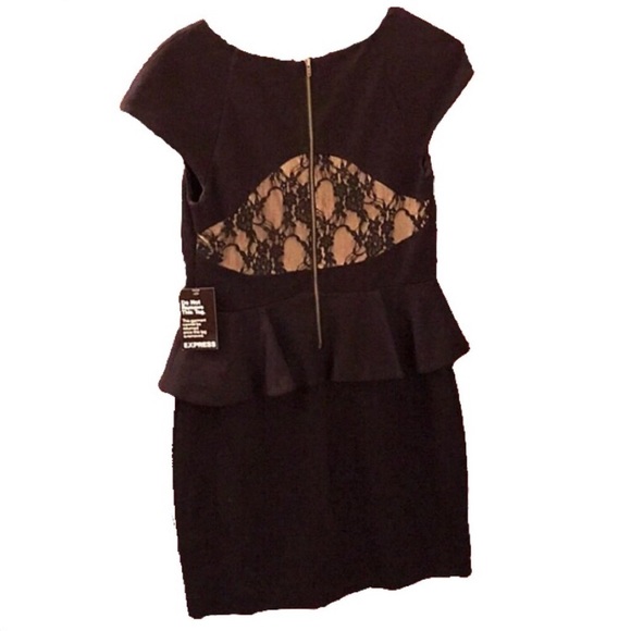 NWT Express Peplum Dress-Black-Size 10 - Picture 2 of 8